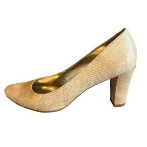 Etienne Aigner faux leather snakeskin pumps